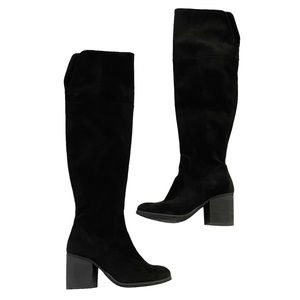 MELROSE & MARKET Stacey Black Faux Suede Over The Knee Boots 8